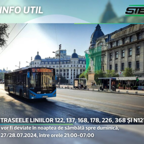 Restricții de circulație pe Str. Știrbei Vodă în noaptea de 27/28 iulie 2024