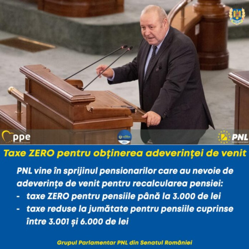 Senatorii PNL propun facilități fiscale pentru pensionari