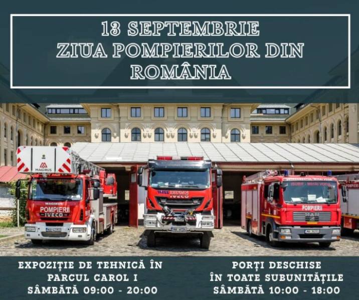 ISU București-Ilfov marchează Ziua Pompierilor cu expoziții și porți deschise