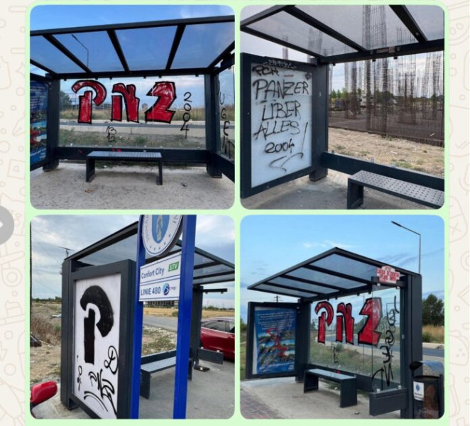 Grup de tineri prinși pentru vandalizarea stațiilor de autobuz din Popești-Leordeni