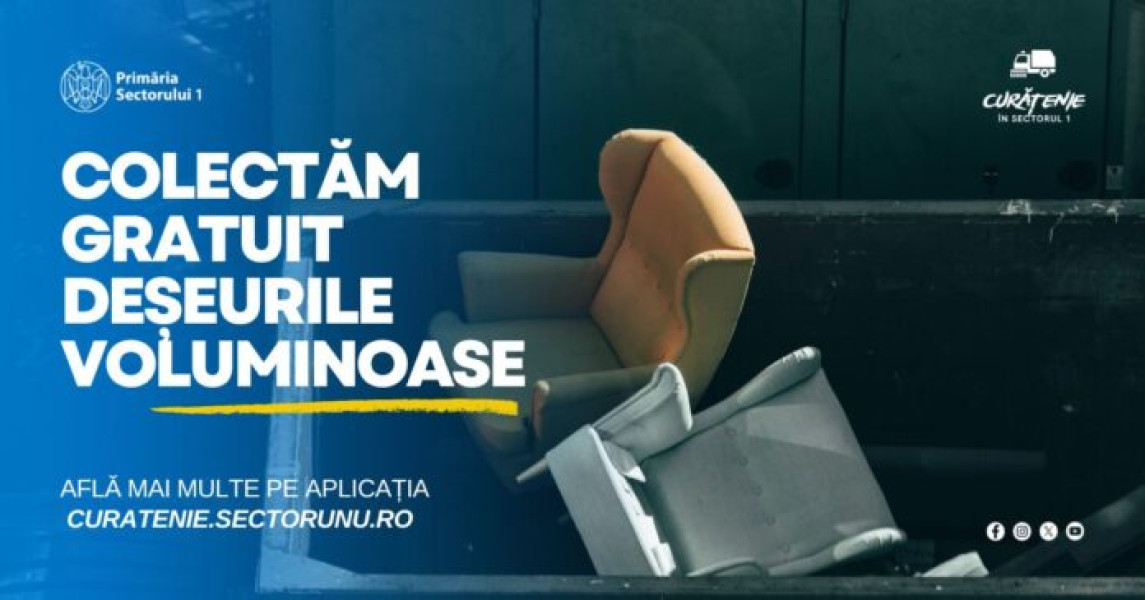 Curățenia de toamnă începe în Sectorul 1 cu colectare gratuită a deșeurilor