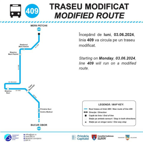 Liniile 409 și 455 – prelungite în localitățile Nuci, respectiv Dobroești