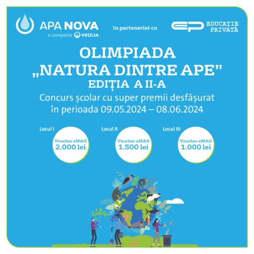 Apa Nova în parteneriat cu platforma Educație Privată organizează cea de-a doua ediție a Olimpiadei „Natura dintre Ape”