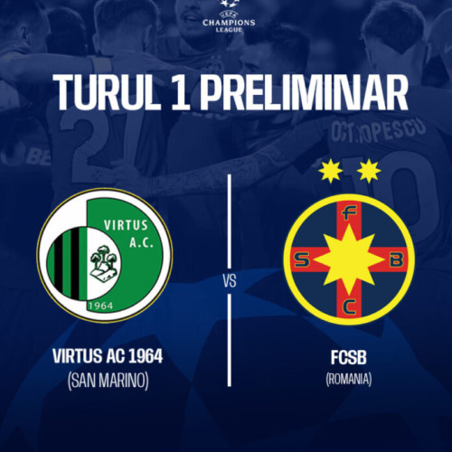 Echipa de fotbal FCSB înfruntă AC Virtus 1964 în primul tur preliminar al Ligii Campionilor